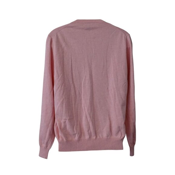 Brooks Brothers V-Neck Sweater Pink Men Size L Preppy Classic Supima Cotton - Picture 4 of 11